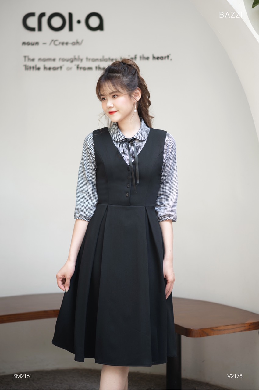 Váy yếm đen hai dây thiết kế XUU kiểu dáng basic có túi phong cách hàn  quốc không kèm áo  V12  Shopee Việt Nam